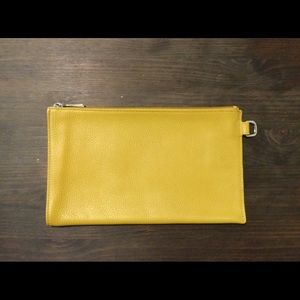 Leather zip pouch